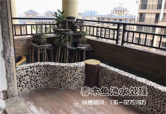 广州白云区阳台定制鱼池制作完成