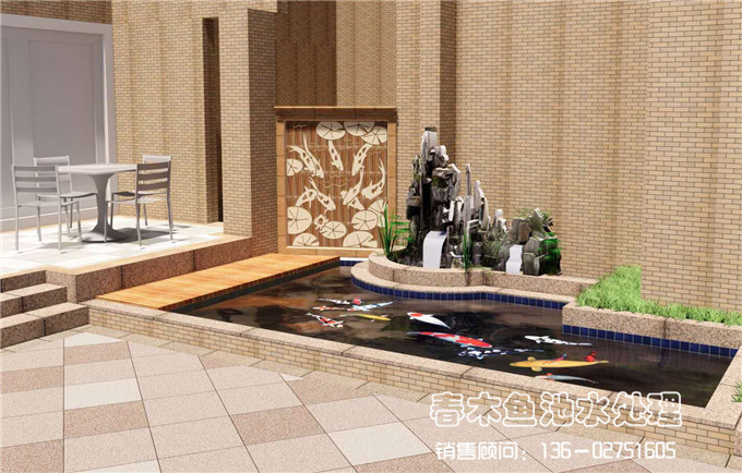 广州番禺区洋房鱼池设计效果图